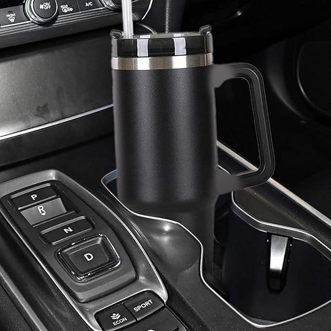 40 Oz Tumbler With Handle Straw Insulated, Stainless Steel Spill Proof Vacuum Coffee Cup Tumbler With Lid Tapered Mug Gifts For Valentine Lover Suitable For Car Gym Office Travel