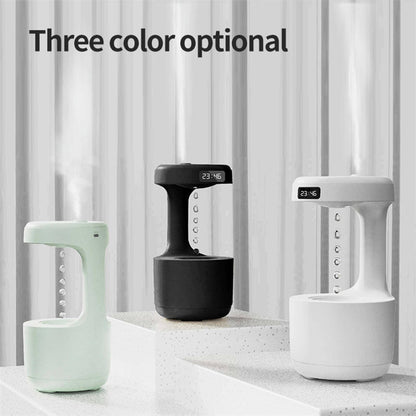 KS™Bedroom Anti-Gravity Humidifier With Clock Water Drop Backflow Aroma Diffuser Large Capacity Office Bedroom Mute Heavy Fog Household Sprayer