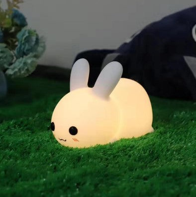 KS™ Colorful Rabbit Silicone Night Light Led Cute Charging Jade Rabbit Shooting Light