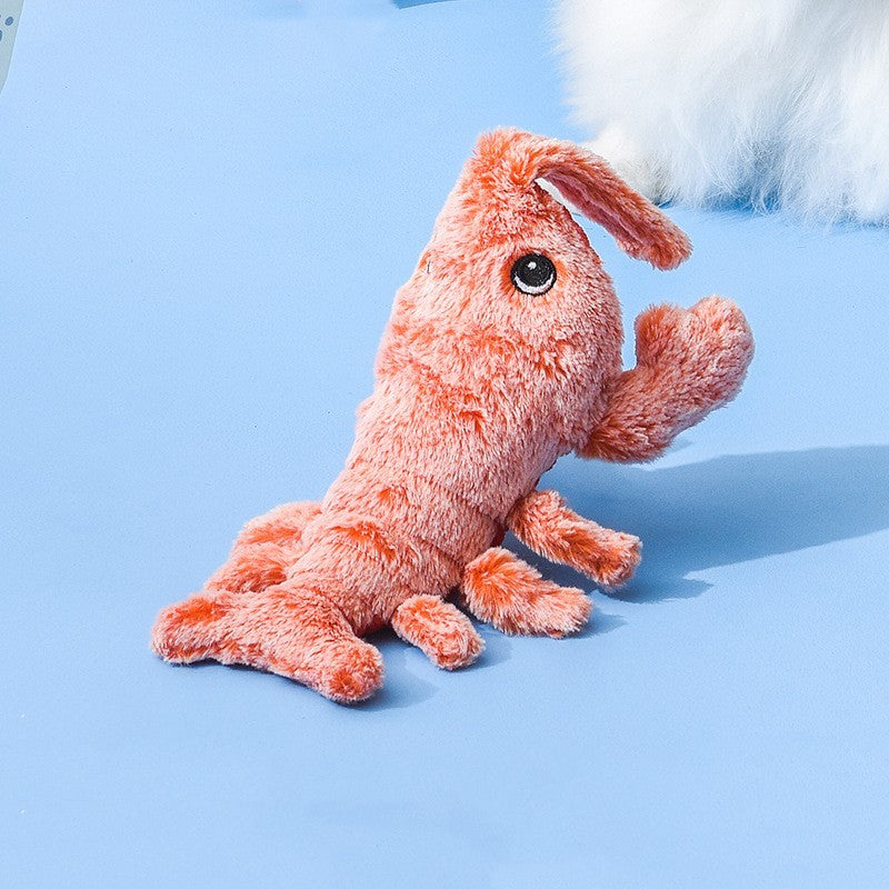 KS™ Pet Toys Electric Jumping Shrimp USB Charging Simulation Lobster Funny Cat Plush Pets Toy